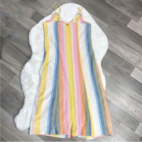 Billabong Lucky Us Striped Sleeveless Midi Dress Pastel Multi Large - Picture 11 of 16